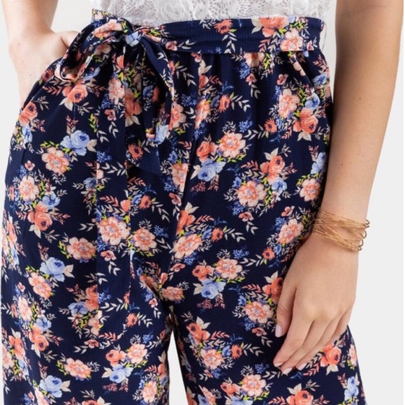 Francesca’s Emrey Floral Lace Boho Jumpsuit - Picture 4 of 11